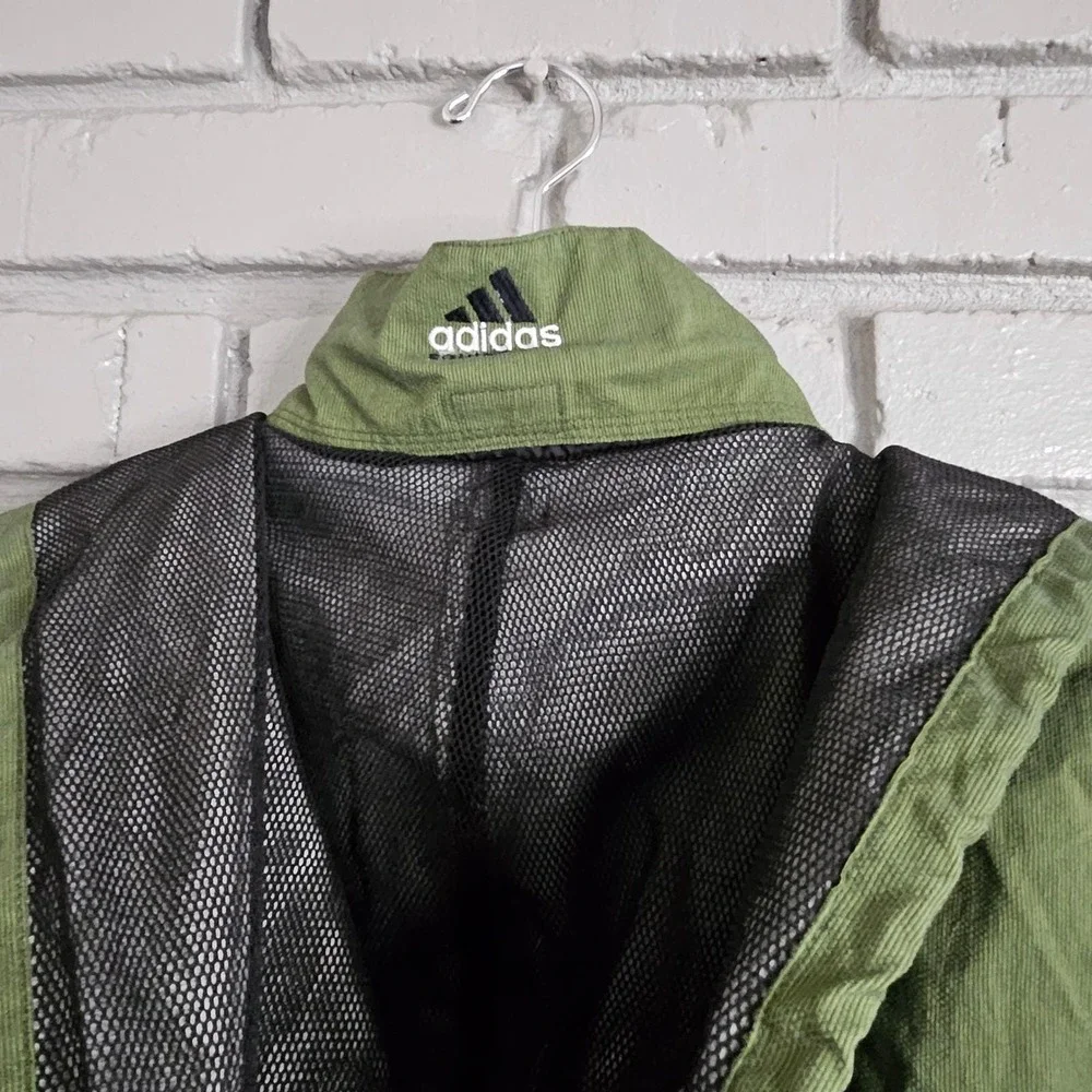 Vtg Adidas Equipment Anorak Jacket Olive Green‎ Half Zip Hooded Mens Medium 90s